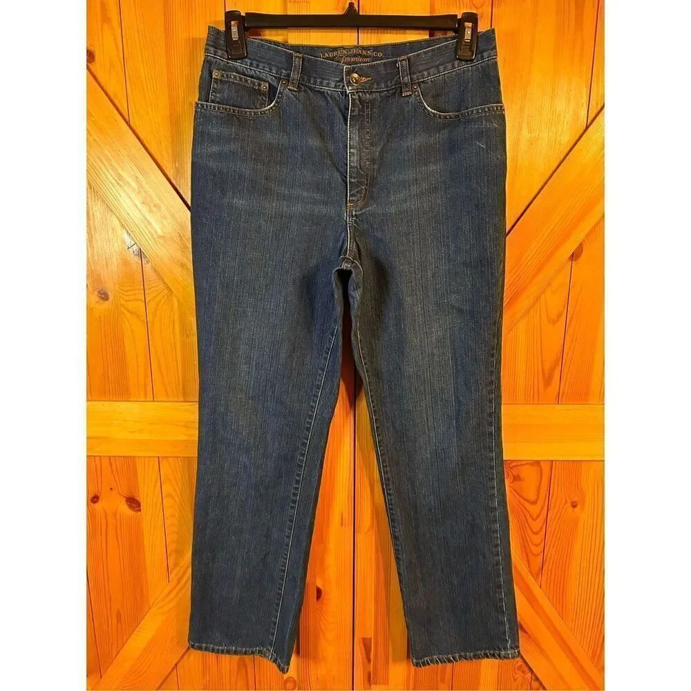 Lauren Jeans Co. Premium Women's Blue Jeans Straight Size 12 (4579)